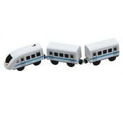 Battery Operated Action Locomotive Train (Magnetic Connection) - Battery Operated Train for Wooden Track, Magnetic Train Car Toy Gift for Toddlers Kids Boys Girls Age 3+
