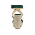 thumbnail image 2 of BLISSFUL STEP Women's Shoes Espadrille Wedge Slingback Crisscross Sandals Green 8.5, 2 of 8