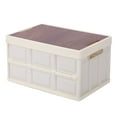 thumbnail image 1 of 56L Foldable Camping Storage Box Foldable Plastic Storage Box with Wooden Lid, Suitable for Outdoor Picnics, 1 of 8