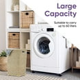thumbnail image 4 of Superio 60L Large Wicker Plastic Laundry Hamper with Lid - Beige (2 Pack), 4 of 8