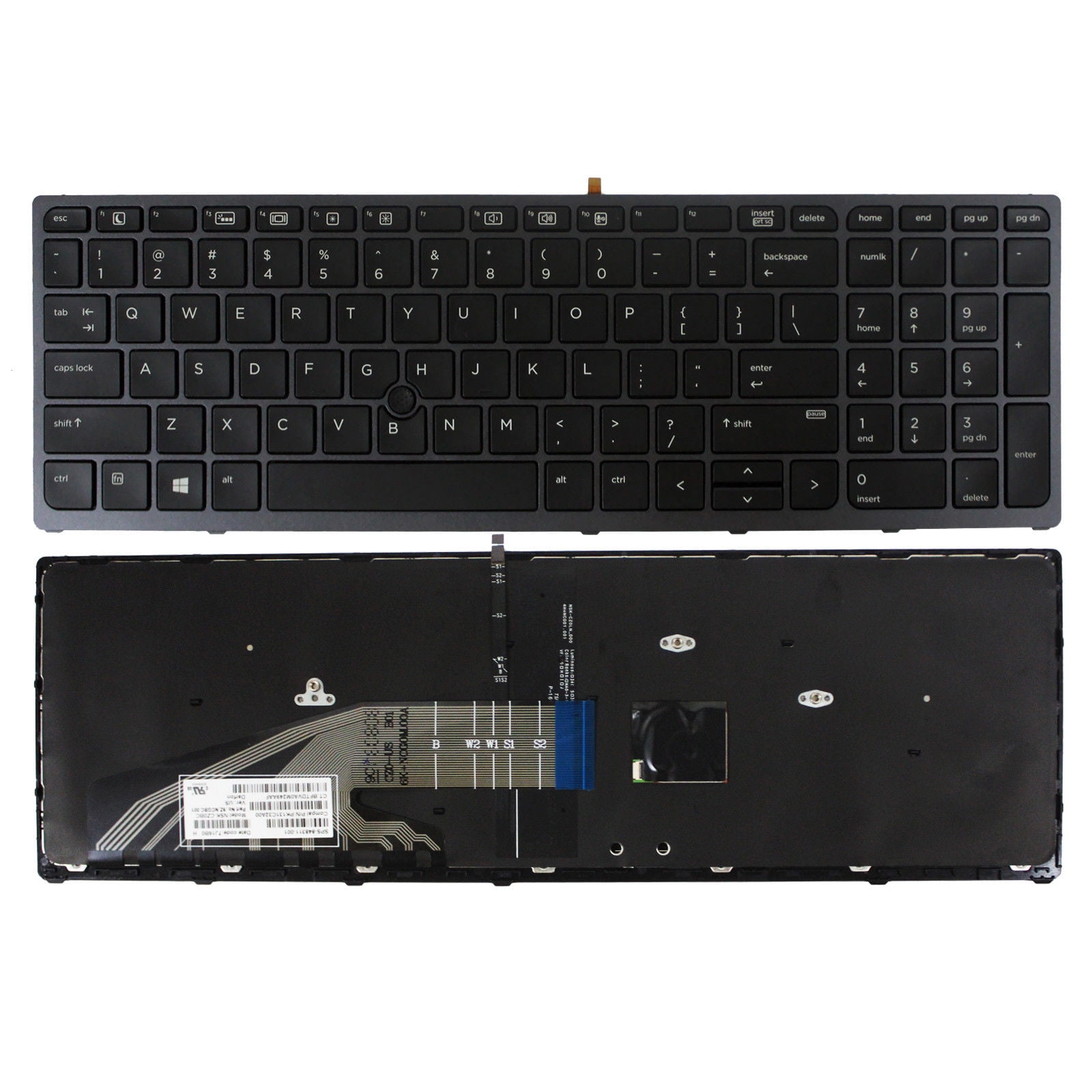 HP ProBook 450 470 G3 Keyboard With Frame 827029001 837551001 w