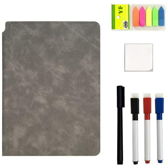 Whiteboard,Small Portable Dry Erase Board Travel White Board Reusable Desk White Board Comes with 4 Marker 1 Set Sticky Notes and 1 Erasing Cloth for Home, Office, and School Use (Grey)