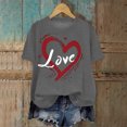 thumbnail image 2 of felwors Valentines Shirts for Women: Cute Love Heart Shirt Valentine T Shirt Red Short Sleeve Casual Hearts Tops(Dark Gray, XXXL), 2 of 6
