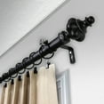 thumbnail image 2 of 1" Dia Adjustable 28"-48" Curtain Rod with Gerald Finials - Black,(100-10-282), 2 of 3