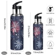 thumbnail image 2 of Yayeee 20oz Insulated Water Bottle Double Wall Stainless Steel with Flip Straw Lid, Red and Blue Fireworks Pattern, 2 of 7