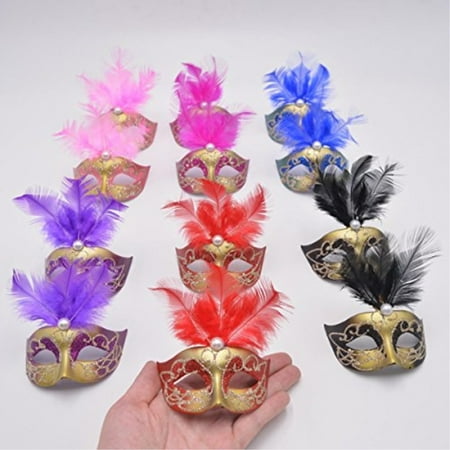 Yiseng Mini Masquerade Masks Party Decorations 12pcs Pack Luxury