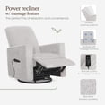 thumbnail image 3 of Evolur Harlow Deluxe Glider With Back Massager |Recliner| Rocker, Silver Mist, 3 of 5