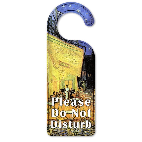Do Not Disturb Door Knob Hanger Sign - Van Gogh: Café Terrace