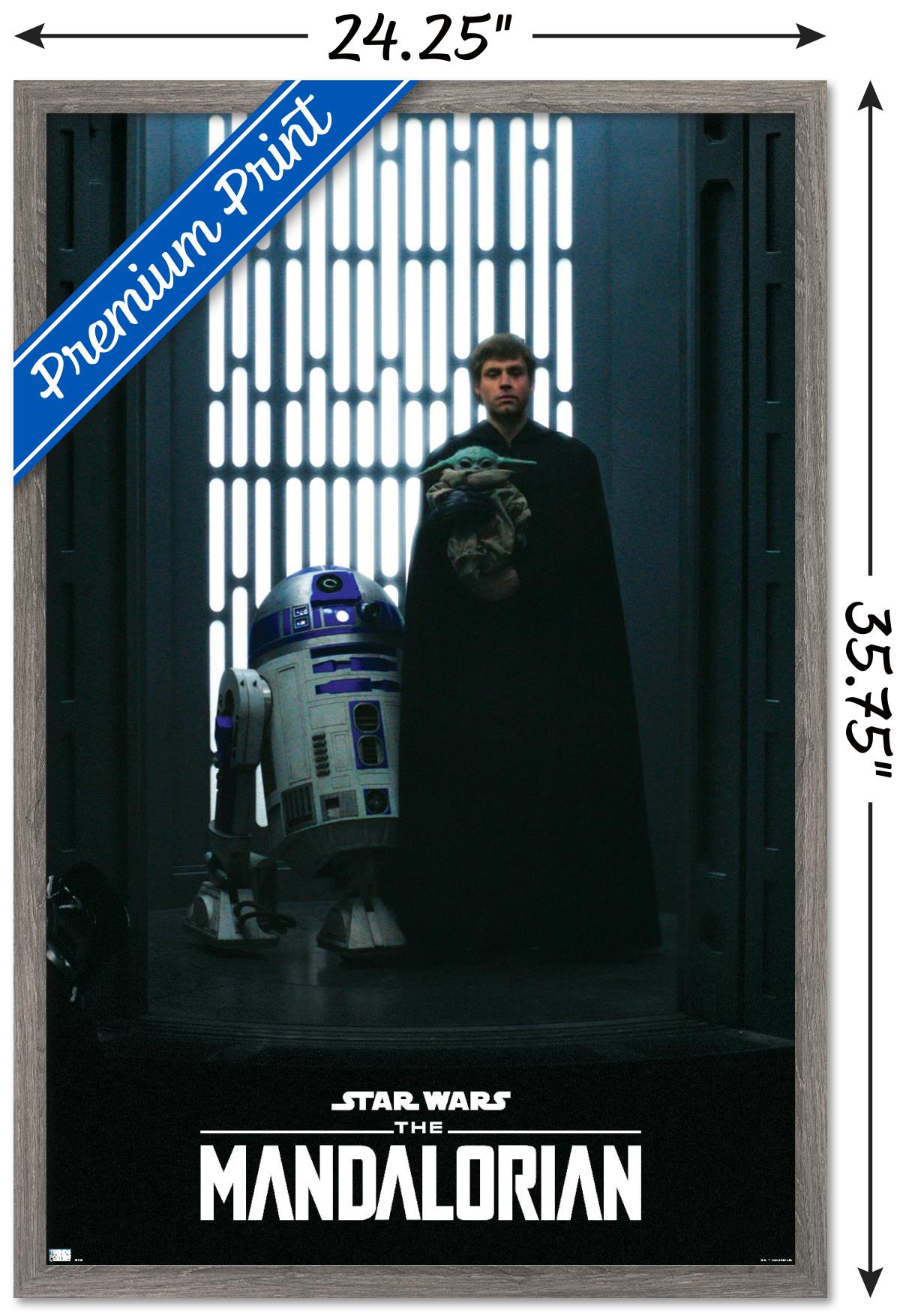 Star Wars: The Mandalorian Season 2 - Luke, Grogu and R2-D2 Wall Poster, 22.375" x 34", Framed