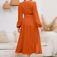 thumbnail image 5 of Fashion Lindreshi Fall Dresses for Women Homecoming Dresses Women's Fashion Vintage V Neck Long Sleeve Solid Dresses, 5 of 8