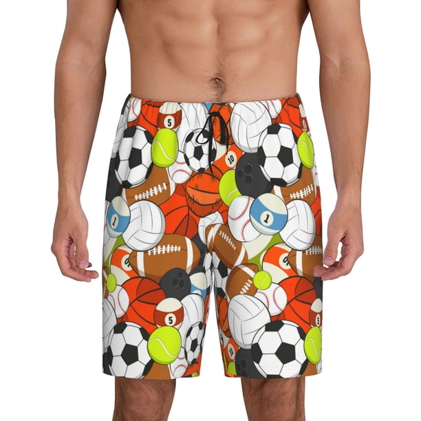 Fotbe Colorful Balls Pantalones Cortos de Pijama para Hombre, Ropa de Dormir, Pantalones de Pijama Cortos para Hombre-Small