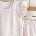thumbnail image 3 of Gubotare Girls Pajamas Set Little Girl's Pajama Sets Printed Short Sleeve Button Tops Shorts Sleepwear PJ's 5T 6T (Pink,5-6 Years), 3 of 3