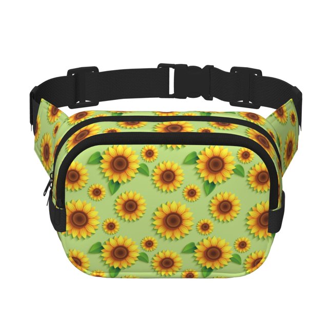 Easygdp Sunflower Leaves Fanny Packs para Mujeres y Hombres, Bolsa de Cinturón, Bolsos de Cruz para Trabajo/Correr/Senderismo