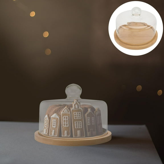 WHAMVOX  Cake Tray with Lid Dessert Dome Lids Glass Cover Bread Food Grade Safe