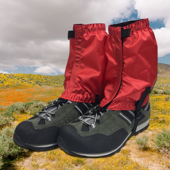 HONITANO Hiking Gaiters for Men Women Red Oxford Cloth Waterproof Windproof Prevent Snow Mud 1 Pair