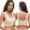 thumbnail image 6 of Sngxgn Womens Wireless Bra, Full-Coverage Pullover Stretch-Knit Bra, Smoothing T-Shirt Bra(BK2,XL), 6 of 7