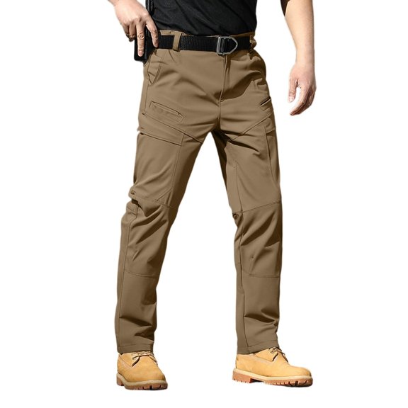 Mens Cargo Pants Stretch Waterproof Straight Leg Sweatpants with Pockets Hiking Sports Trousers