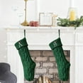 thumbnail image 2 of Christmas Stockings with Initials 19.7 Inches Large Knit Embroidered Letter Christmas Xmas Stocking Gifts for Family Fireplace Party Decoration, 2 of 9