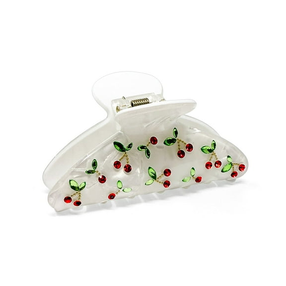 Wrapables Shimmering Rhinestone Hair Claw Clip for Women, Hair Accessories for Women, Cherries