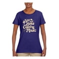 thumbnail image 2 of Wild Bobby, Y'all Need Jesus & Country Music, Pop Culture, Women Graphic Tee, Purple, X-Large, 2 of 4