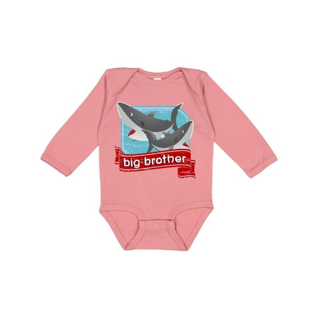

Inktastic Big Brother Shark Gift Baby Boy Long Sleeve Bodysuit