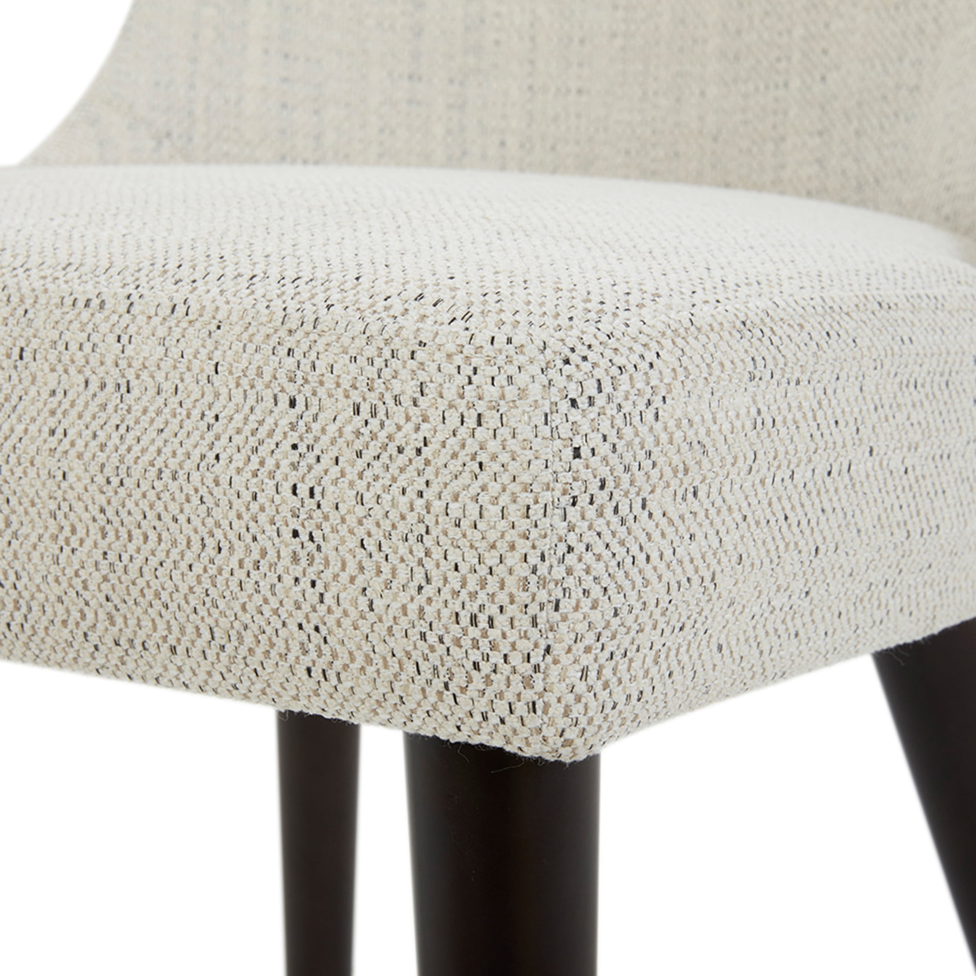 CHITA Modern Fabric Upholstered Kitchen & Dining Room Chairs Set of 2, Wood Legs, Ivory White