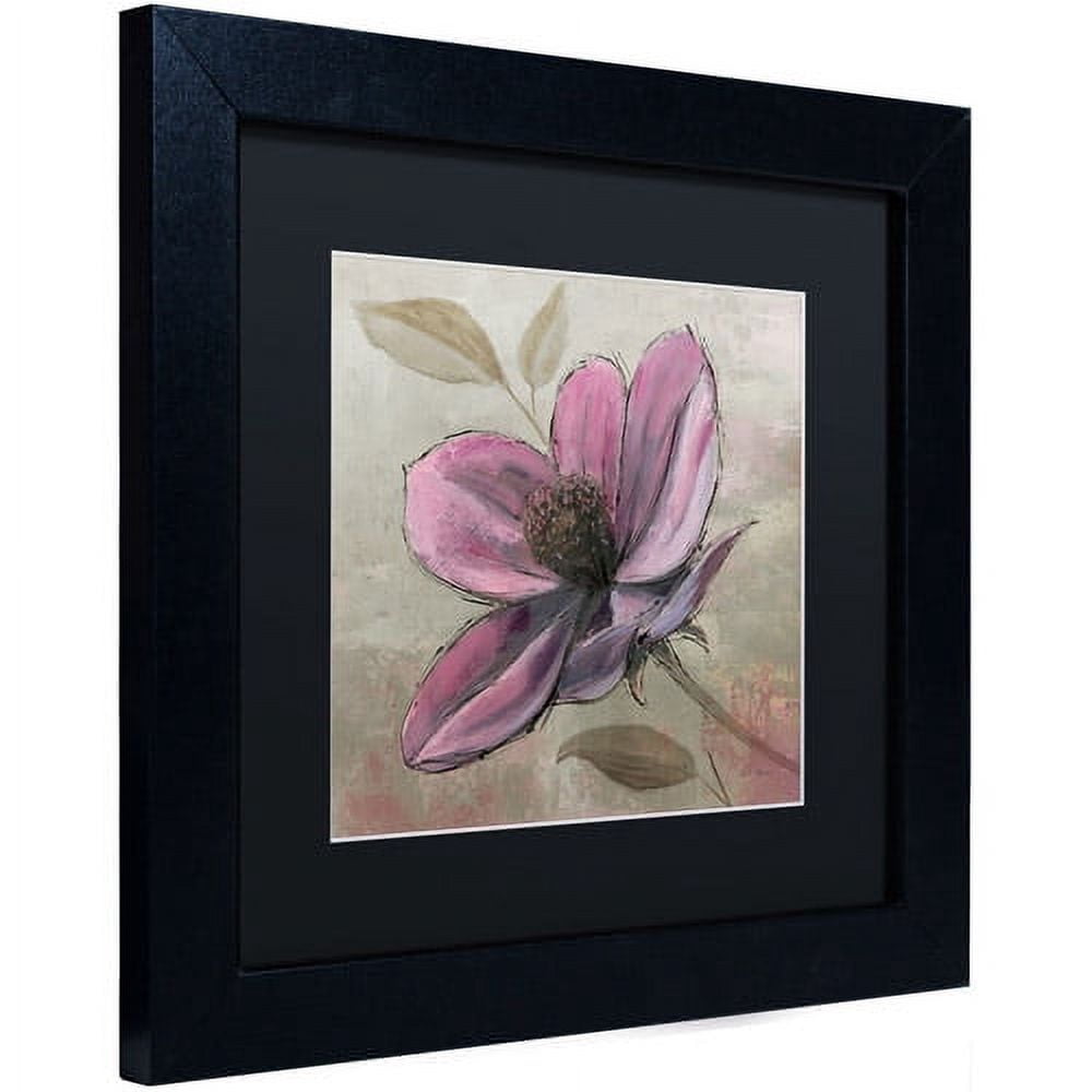 Trademark Fine Art "Plum Floral III" Canvas Art by Emily Adams, Black Matte, Black Frame