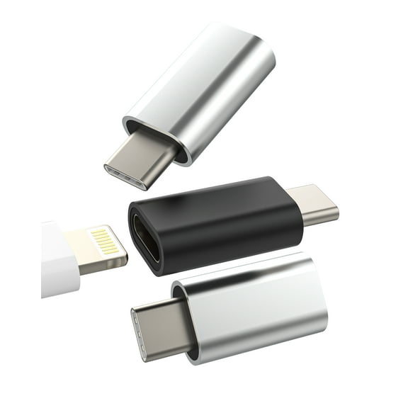Lightning Female to USB C Male Charger Adapter(3 Pack)for iPhone 16 15 Pro Max for Apple Type C Charging Cable Connector for iPad Air4 Converter Android Car Adaptor Compatible for Samsung S25 S24 S23