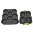 thumbnail image 4 of Molde de silicona para pan de hamburguesa de 8 cavidades Molde de silicona para baguette de 4 cavidades para hornear pan Hornos Microondas Lavavajillas Refrigeradores, 4 of 15