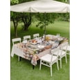 thumbnail image 3 of Easter Bunny Eggs Outdoor Tablecloth - 52x70 Inch Rectangle Dining Table Cover, Spring Pink Flowers Country Cabin Beige Waterproof Outdoor Table Cloth with Umbrella Hole & Zipper for Picnic/Patio, 3 of 7