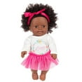 thumbnail image 2 of Black Baby Doll, Realistic African American Doll, 12 Inch Curly Hair Rotatable Limbs Washable Clothes, Soft Vinyl Material Kids Toy For Ages 3-12 Years, 2 of 5