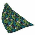 thumbnail image 2 of Leaf Lounger Chair Bag, Tropical Jungle Palm Tree Banana Leaves Frangipani Heliconia on a Dark Blue Background, High Capacity Storage with Handle Container, Lounger Size, Multicolor, by Ambesonne, 2 of 5