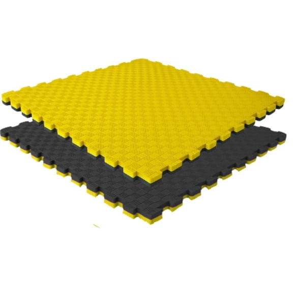 Piso Tatami 4m² 4pz Artes Marciales Gym Foamy 100x100x2cm Amarillo/Negro