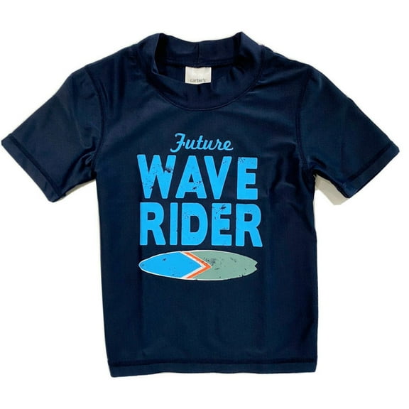 CARTER'S TOP SHIRT BOYS SWIM SUN RASH GUARD 2T BLUE UV PROTECTION 50  SHARK NEW