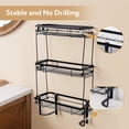 thumbnail image 5 of 3-Tier Black Over-Toilet Bathroom Storage Shelf, Sturdy Carbon Steel Construction with Anti-Rust Coating, Easy No-Drill Installation, 5 of 9