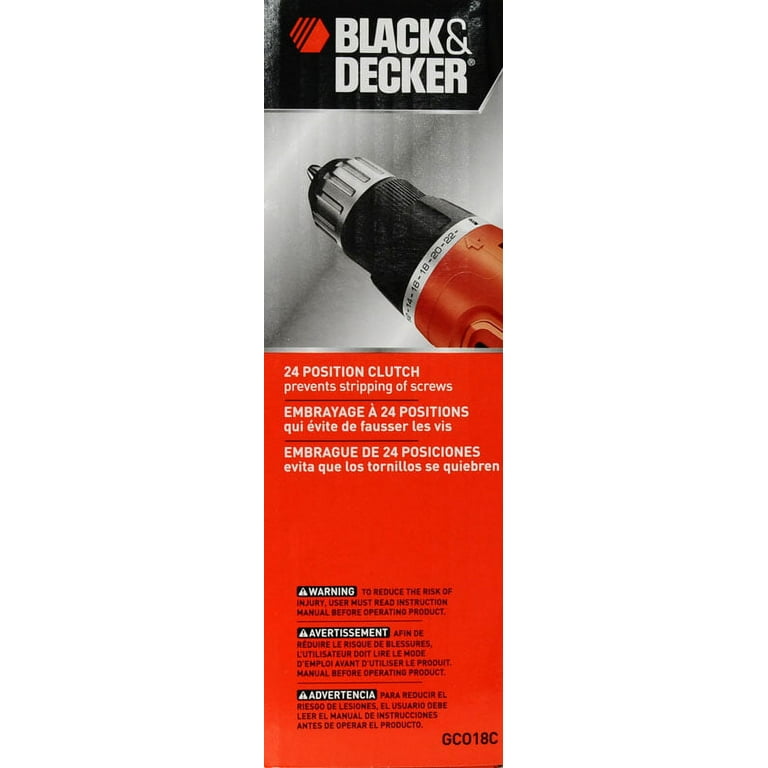 BLACK+DECKER 18-Volt Ni-Cad Cordless Drill-Driver With 2 Batteries,  GCO18-2WM 