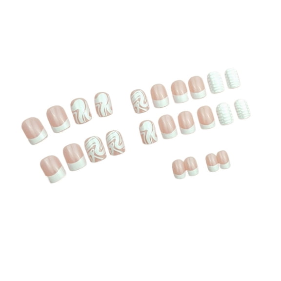 Press on Nails French Tip Nails Square Nails Tips Fake Nails Full Covers False Nails Designs Artificial Acrylic Nails