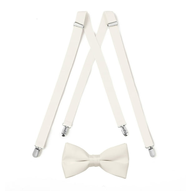 Ivory Suspender & Bow tie Set (adult) 