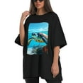 thumbnail image 4 of Plus Size Shirt for Women Black Tops for Women Short Sleeves Shirt for Women Sea Turtle 9 T Shirt Oversized Shirt for Women S, 4 of 5