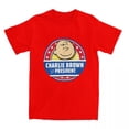 thumbnail image 1 of Camiseta de algodón para hombre y mujer con la frase Peanuts Charlie Brown For President Snoopy, camisetas de manga corta con cuello redondo, idea de regalo, 1 of 4