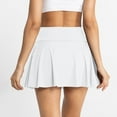 thumbnail image 5 of Xyxonk Pleated Skirts for Women High Waist Tennis Skirt with Pockets Athletic Skorts Running Workout Skort Summer Flowy Skorts White L, 5 of 5