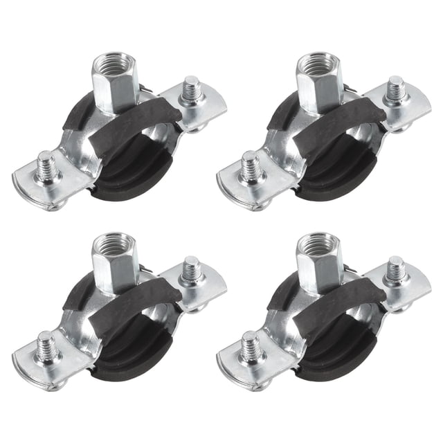 Unique Bargains 26 to 30mm Rigid Pipe Strap Clamps, Pipe Bracket Tube Clips 4 Pack