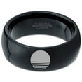 thumbnail image 2 of Tungsten Sunset Ocean Horizon View Band Ring 8mm Men Women Comfort Fit Black Dome Polished, 2 of 4