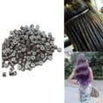 thumbnail image 5 of 500PCS Silicone Lined Nano Rings Hair Beads Micro Links For Extensions Secure Durable Beauty Tools Dark Brown, 5 of 7