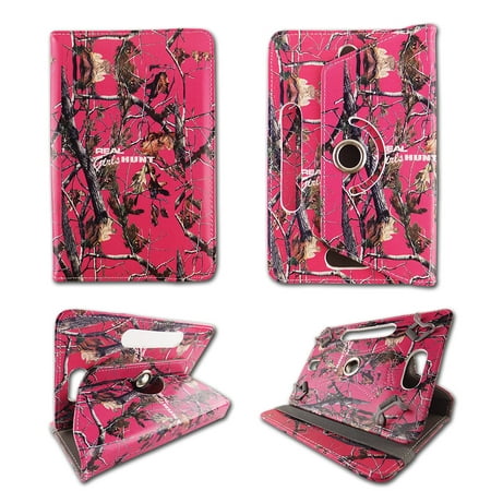 Samsung 7 Inch Tablets Camo Real girls hunt folio tablet Case for Samsung Galaxy Tab 4 7inch android tablet cases 7 inch Slim fit standing protective rotating universal PU leather standing cover ()