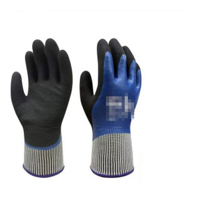 Gants de Travail de Jardin Épaissis Gants de Travail Anti-Froid Protection à Double Couche Revêtue de Latex Gants de Jardinage, Confort Respirant