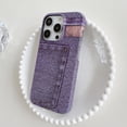 thumbnail image 5 of Compatible with iPhone 15 Plus Luminous Case Glow in The Dark Noctiluncent Fluorescent Case for Women Girly Slim Hard PC Soft Denim Texture Anti Slip Shockproof Light up Phone Cover, Purple, 5 of 14