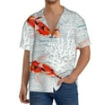 thumbnail image 3 of Gaeub Koi Fish Corals,Spring Summer Men's Lapel Short Sleeve Shirt, Relaxed Fit Shirt, Soft and Breathable for Outdoors Party Travel - XX-Large, 3 of 7