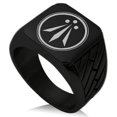 thumbnail image 3 of Tioneer Stainless Steel Celtic Awen Arwen Three Rays Adult Geometric Pattern Male Biker Style Polished Ring, 3 of 5