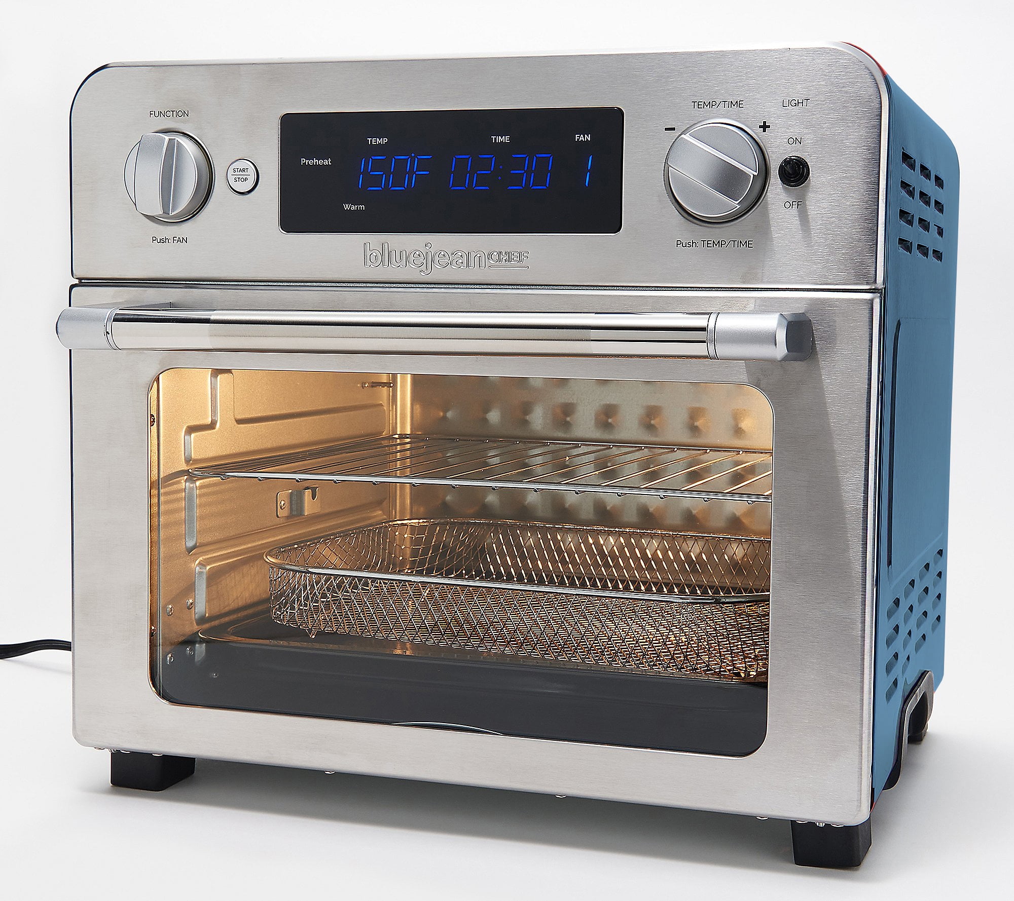 Restored Blue Jean Chef 23L Digital Air Fryer Toaster Oven Stone Blue (Refurbished)